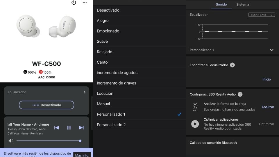 Sony WF-C500 app