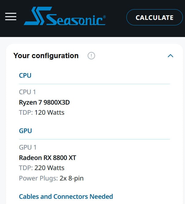 consumo rx 8800 xt