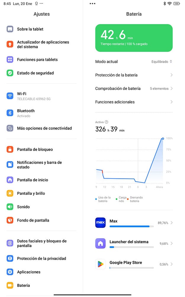 autonomía Xiaomi Redmi Pad SE