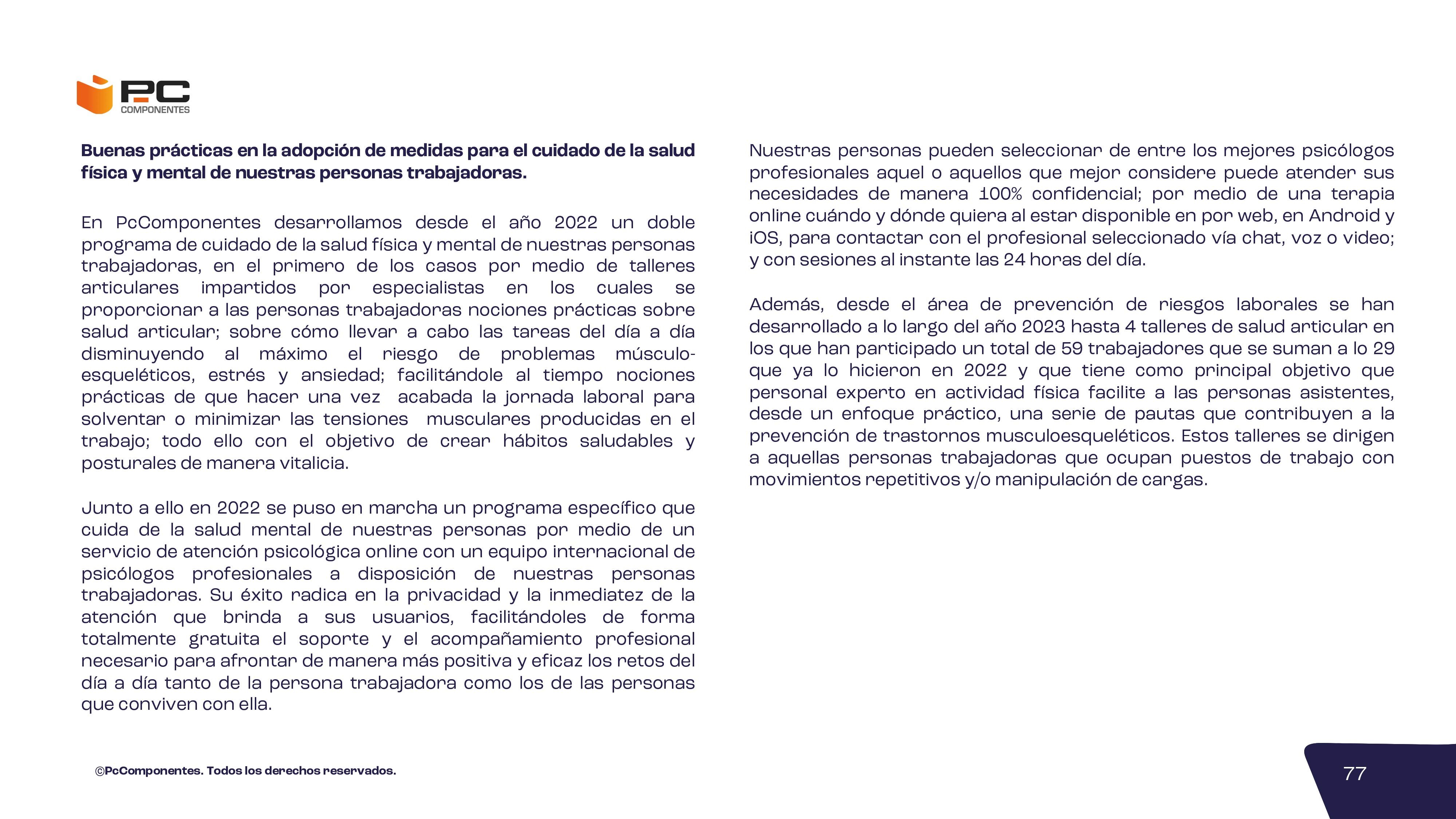 Informe no financiero 2023
