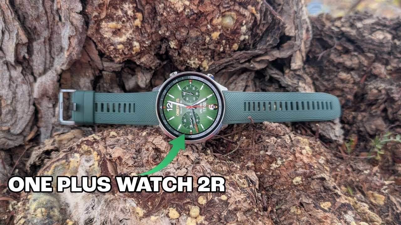 El smartwatch OnePlus 2R posado sobre un árbol
