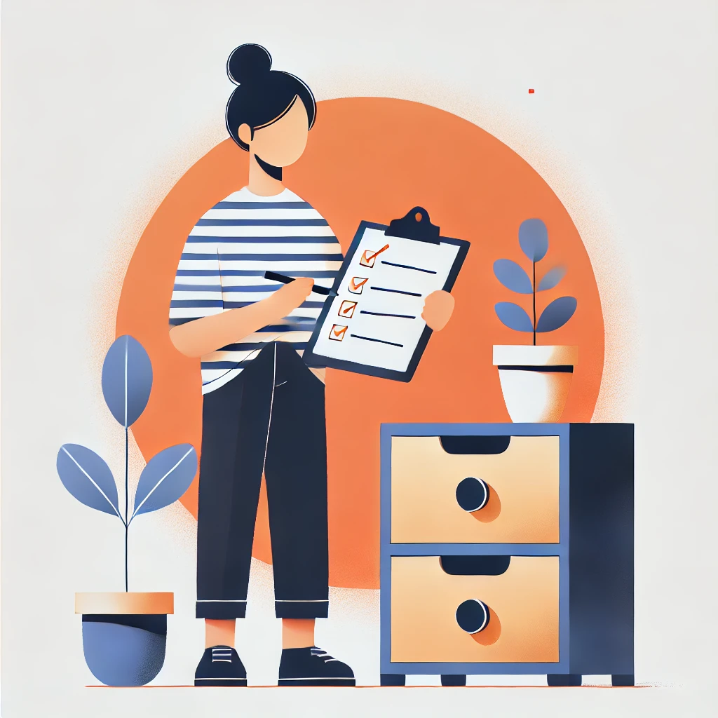 Ilustración de persona con lista de verificación
