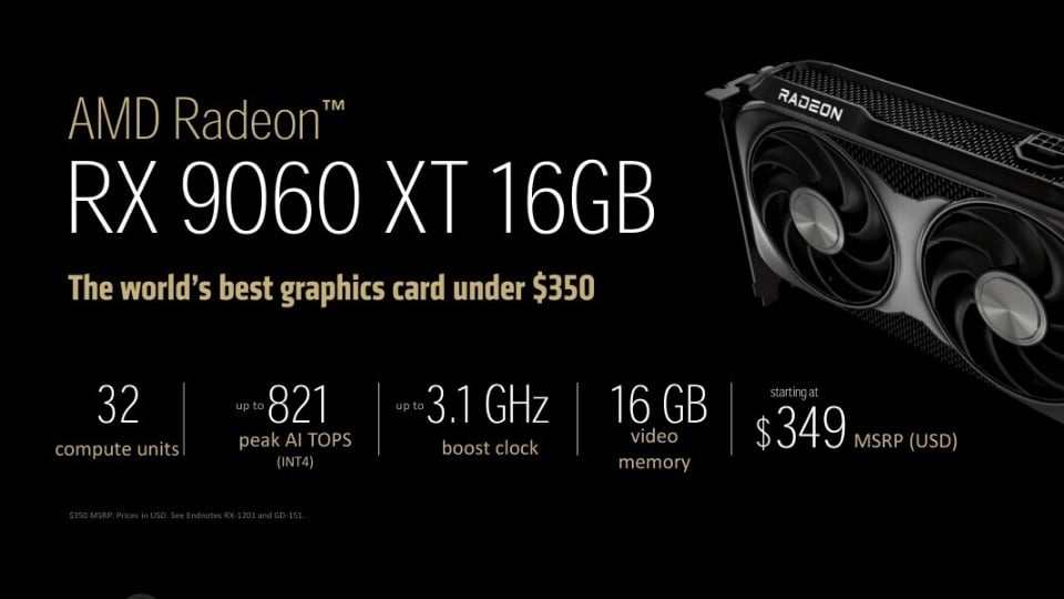 rx 9060 xt especificaciones