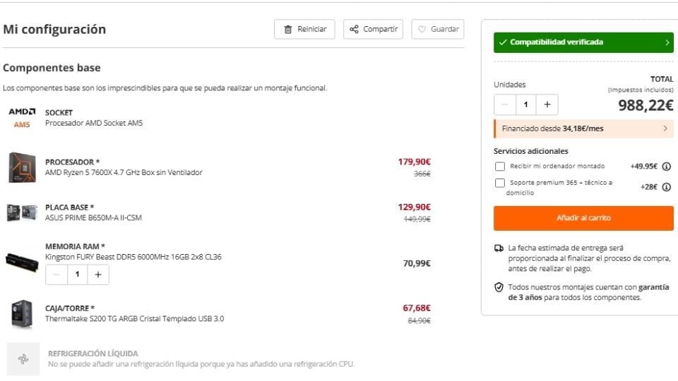 ordenador gaming por 1000€