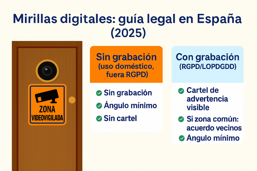 Comparación mirillas sin grabación vs con grabación