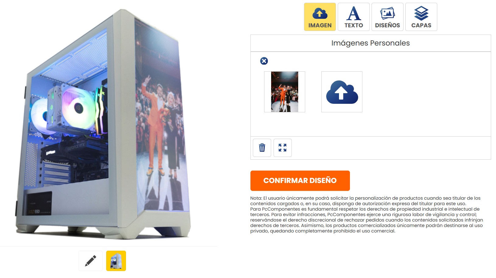 Ejemplo de caja de PC personalizada con PcComponentes
