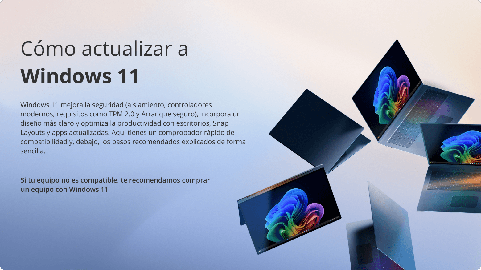 Transición a Windows 11, estilo abstracto