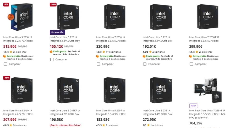 precio intel core ultra 200