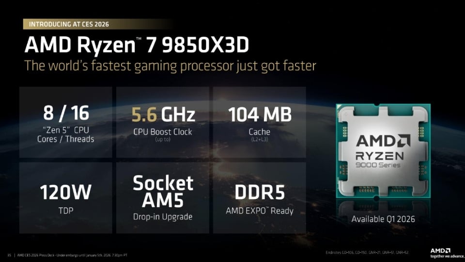 AMD Ryzen 7 9850X3D