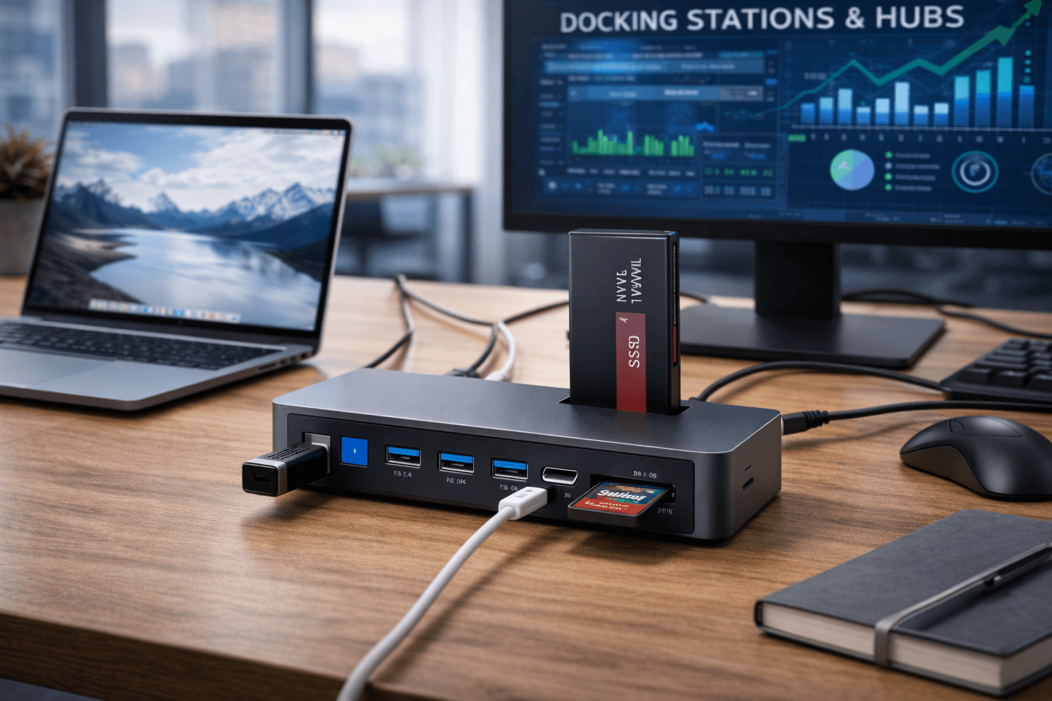 Docking stations y hubs para equipos creativos