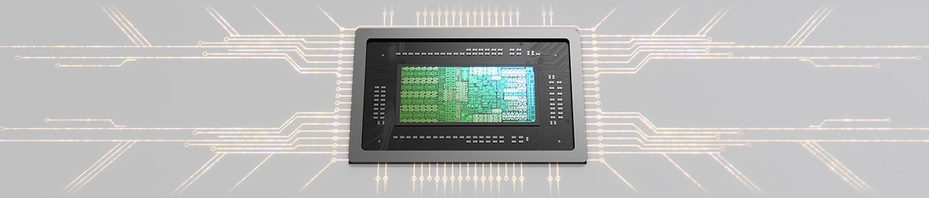 Superchip NVIDIA RTX Spark visto desde arriba, conectado a una placa de circuitos.