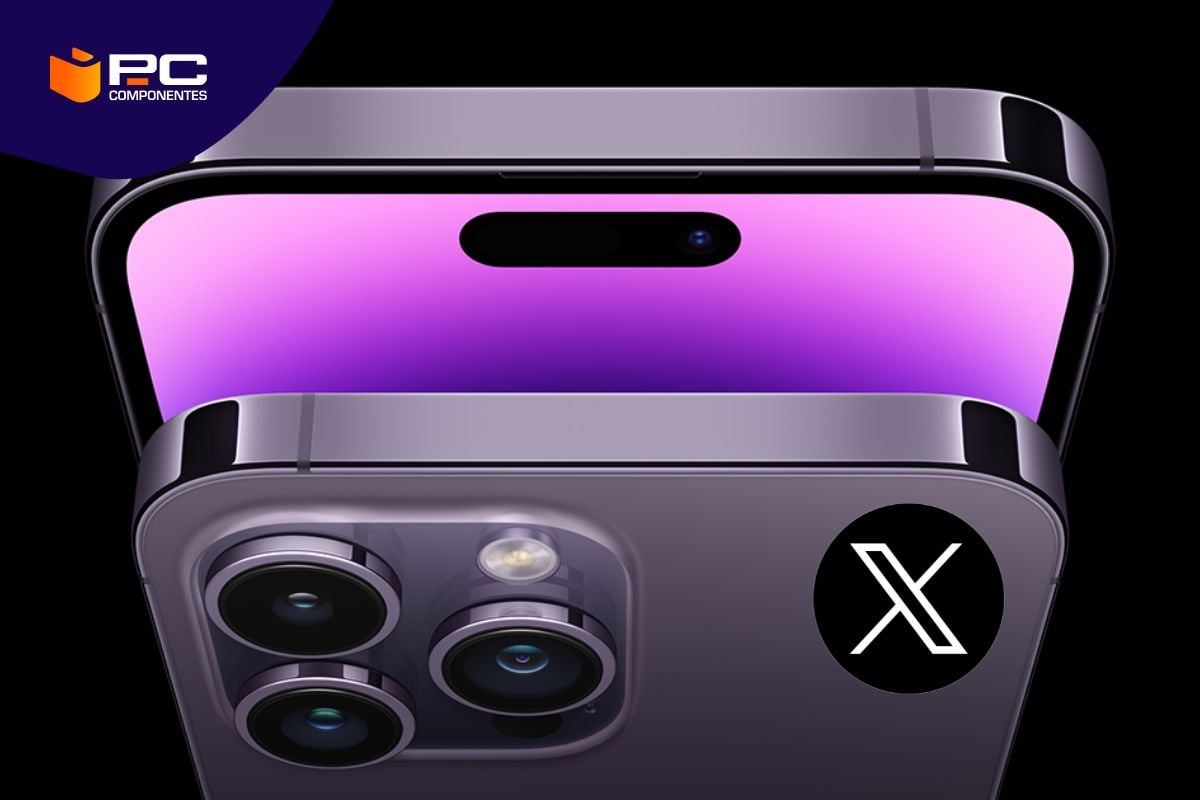 Imagen del iPhone 14 Pro Max junto al nuevo icono de Twitter