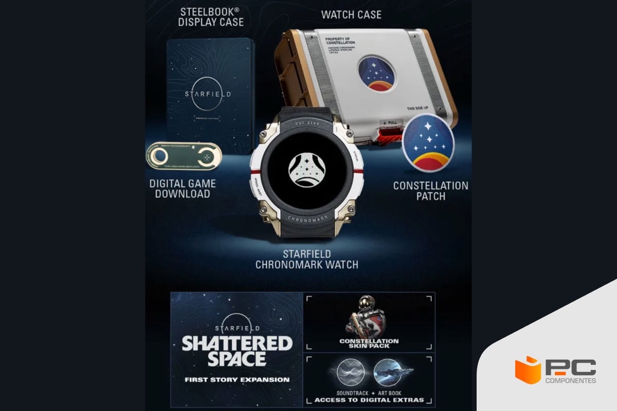 Foto que explica lo que contiene la edición constelación de Starfield