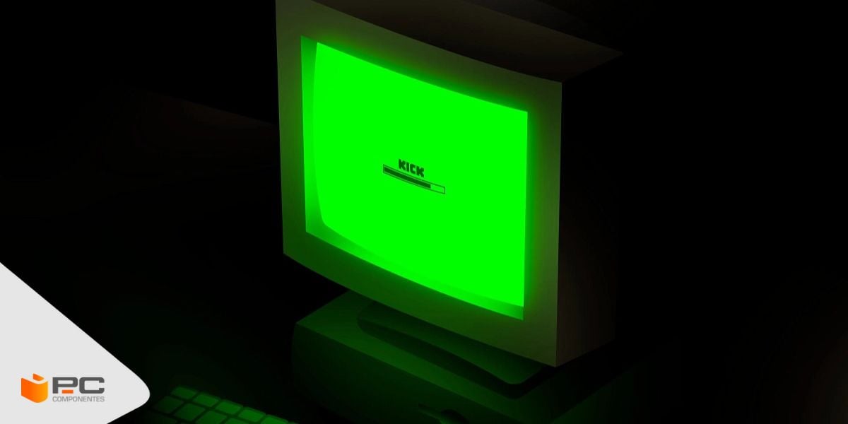 Un ordenador con el logo de Kick en la pantalla